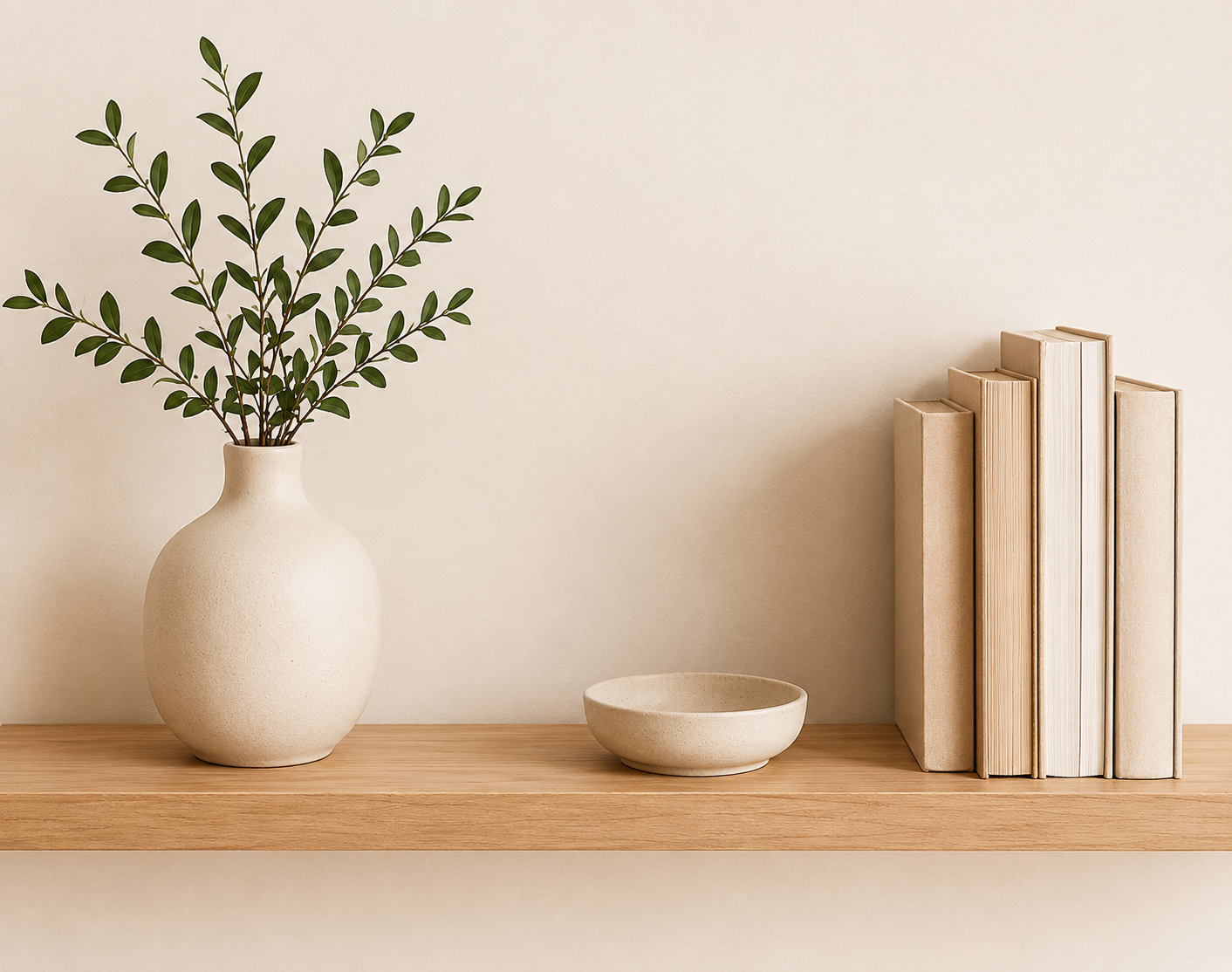 Estantería con libros y plantas